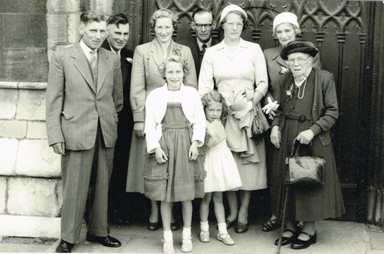 Uncle Len, Uncle Jack, Eva and Grandma Hooton in the mid 1950s