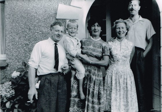 Adrian, Mary and Norman with their friends in Guernsey 1962