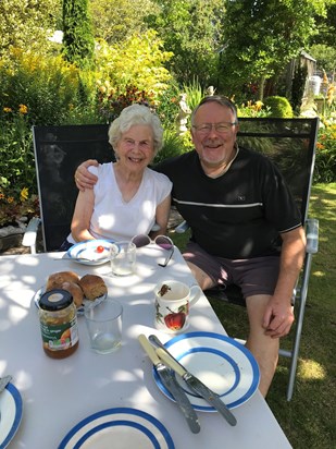 7 August 2020 - breakfast in the garden on a beautiful summer’s day.  