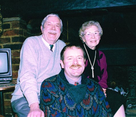 Norman, Adrian and Mary on Norman's 70th Birthday 15.01.1999