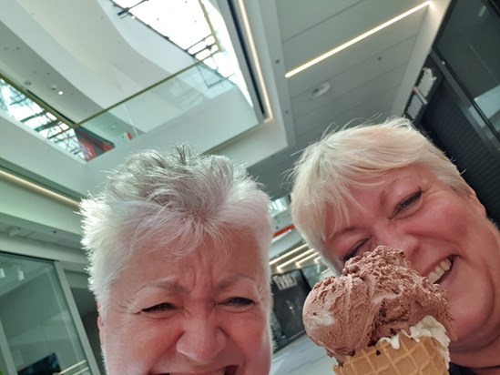 She loved this photo of us laughing about absolutely nothing while scoffing ice cream in the Galeria close to my house