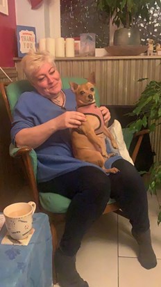 Ruby enjoying one of Cathy’s relaxing massages 🤍