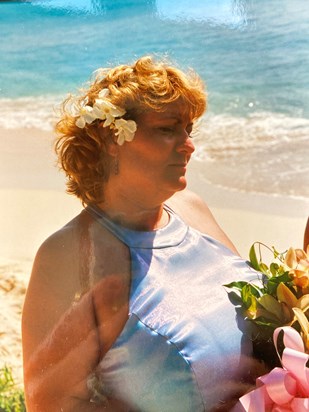 Cathy as my bridesmaid in Anguilla. 