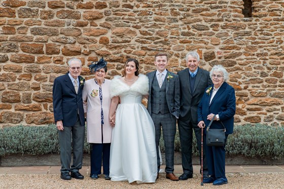 Dennis and Pat with Kim and Sam at their wedding