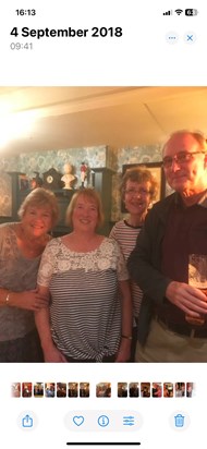 With Mary and Michael Duckworth and Cicely Cook at the college reunion in August 2018 to celebrate 50 years since starting at St. Mary’s 