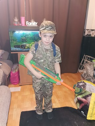 he wants to be in the army... 