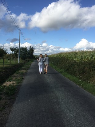 Mum & Susie P strolling in Le Sourti (Sept 2017)