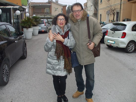 Francesco and Teresa outside Hotel Corallo, Fano February 2017