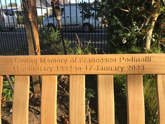 Your Memorial Bench in Church Garden Francesco