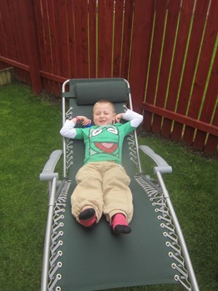 Relaxing in the garden at Sycamore Court - May 2013