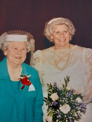 Meredith with her mum at her second wedding