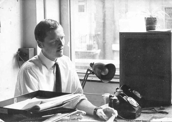 Alan hard at work in BBC Field Group Office  about 1965