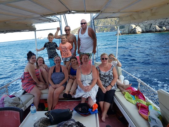 Happy with our friends & us on one of our private boat trips