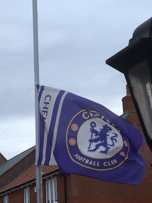 Chelsea flag at half mast 12 2 2021