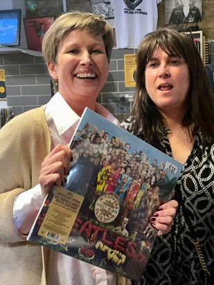 Eel pie island record shop Emma with a copy of sgt peppers lonely hearts club band 