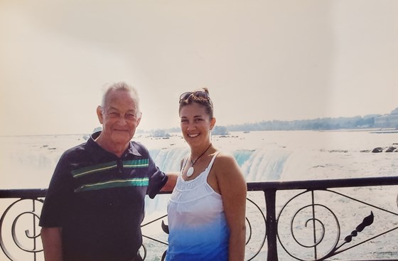 Dad's first visit after we emigrated to Canada. Niagara Falls, 2006