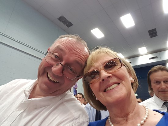 Dad (Tony) and Granny at my (Katie) graduation ceremony attempting to take a selfie