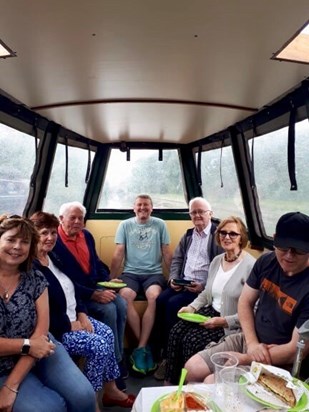 A day on the canal.  Jackie, Jean, Don, Ian, Sean, Barbara and John