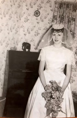 Barbara on her Wedding Day - we still have that bureau to this day! 