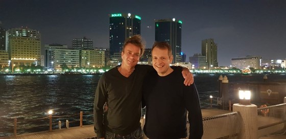 Bodge and David out in Dubai