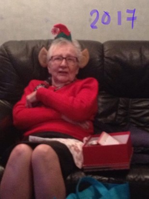 Christmas with Mags & family 2017. Not her finest look but Mum was always one for fun. 