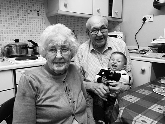 Mam Dad and George your first great grandchild