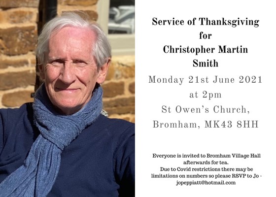 Details of thanksgiving service for Dad - please email if you would like to attend x