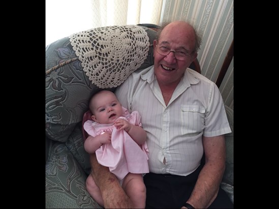 Miela with great grandad.