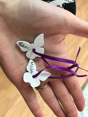 just two of the gorgeous keepsake butterflies given to all seven great grandchildren 