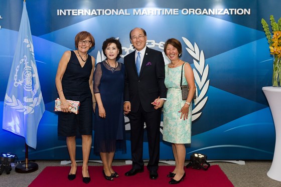 IMO World Maritime Day (Sep 2018) Janet with Secretary-General Kitack Lim and Mrs Lim, and Aline