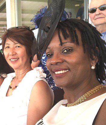 At the races in July 2018. We had a great time, as always in Janet’s company.