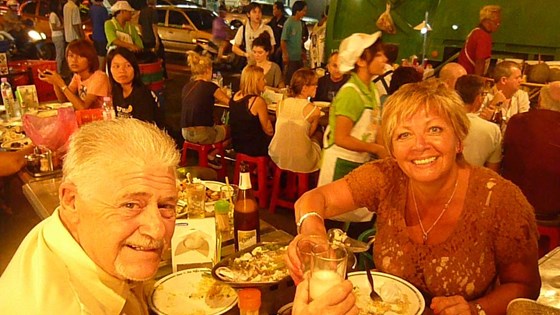 Eating in the street in Bangkok!