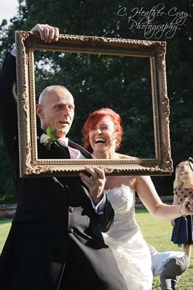 Pa and Hayley (bob) messing around at our wedding (2012)