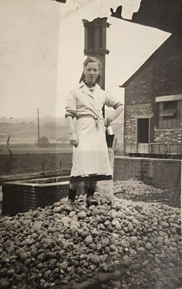 Nanna aged 17 or 18 at the Pilkington Tile Factory in Clifton.