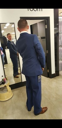 Shopping for his wedding suit