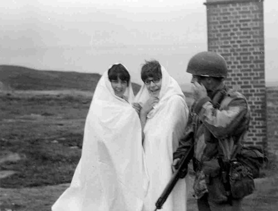 Sheelagh left acting as a hostage to be captured by Army cadets 1967