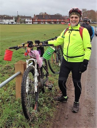 Decorated bike for the Christmas ride.