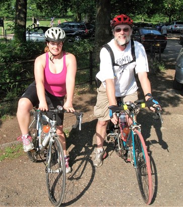 John and Louise ready for a training run (London 100)