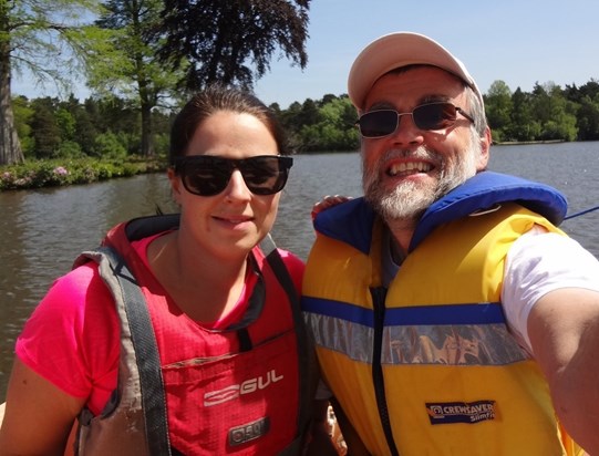 Sailing selfie Dad and Daughter.