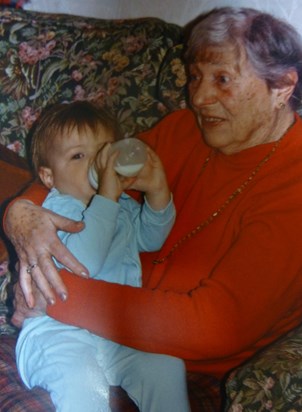 Great Aunty Margaret with John, 2010
