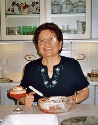 Mum, with one of her famous trifles