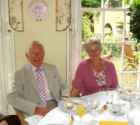 Rob and Barbara celebrating their Golden wedding anniversary at Powdermills