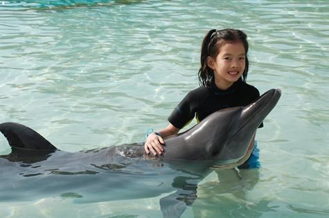 Stacey with Dolphin