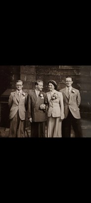 'Family  Wedding' Francis, Rosa, & brother Alan. Alan