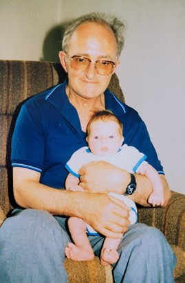 With great nephew baby Joseph in 1985.