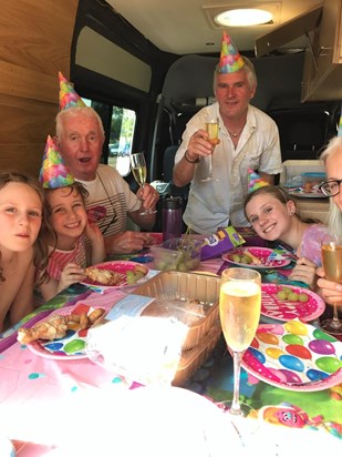 Covid didn't stop us having a party in a bus with Dad. x