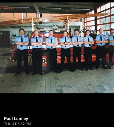 29966C34 814A 486B BDBD 450FC03578B.   Paul (first left) and the boys from Highgate, Blue Watch.