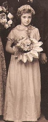 Aunty Jill aged around 10yrs old - being a bridesmaid for her brother Ray and his wife Rosie....