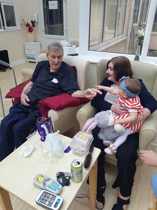 Dad with mom and great granddaughter Isabelle 