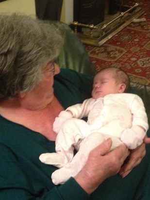 The day my mum met her great granddaughter Grace in June 2012